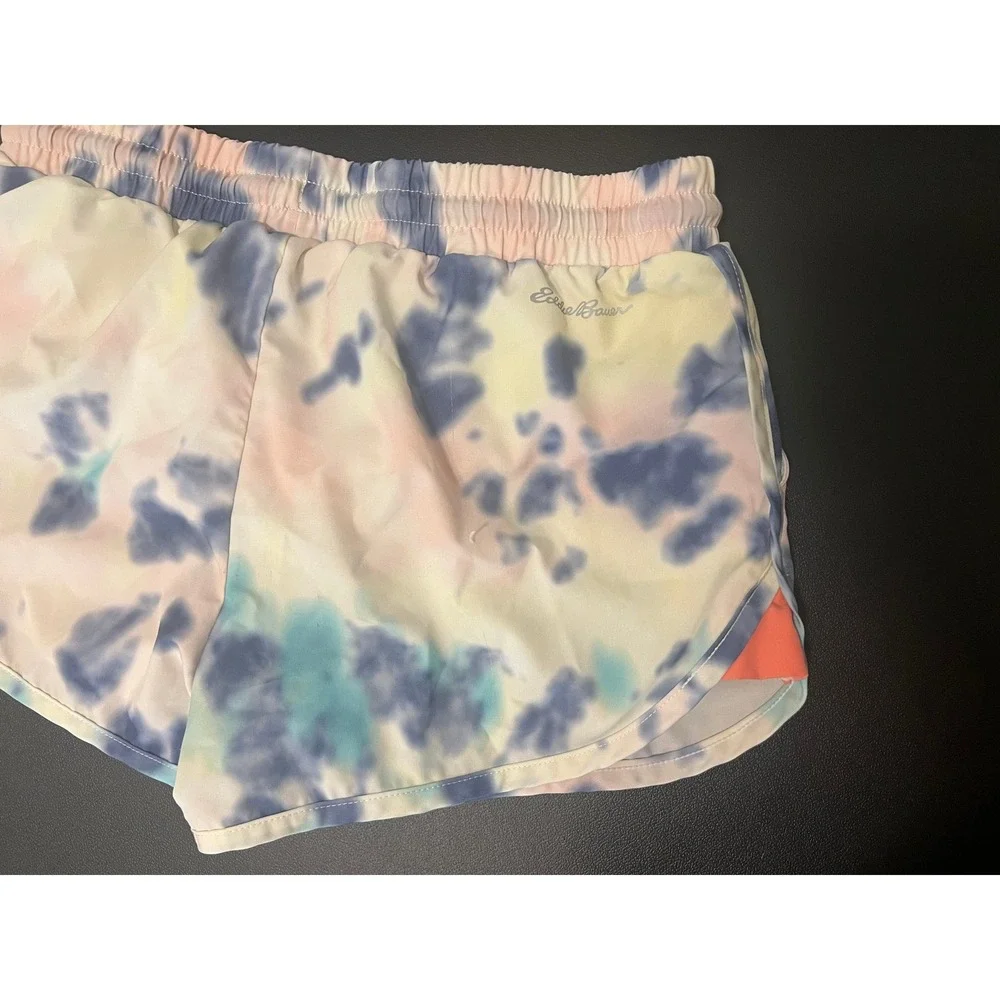 Eddie Bauer Tie Dye Shorts Kids M 10/12 Multicolor Activewear 1629